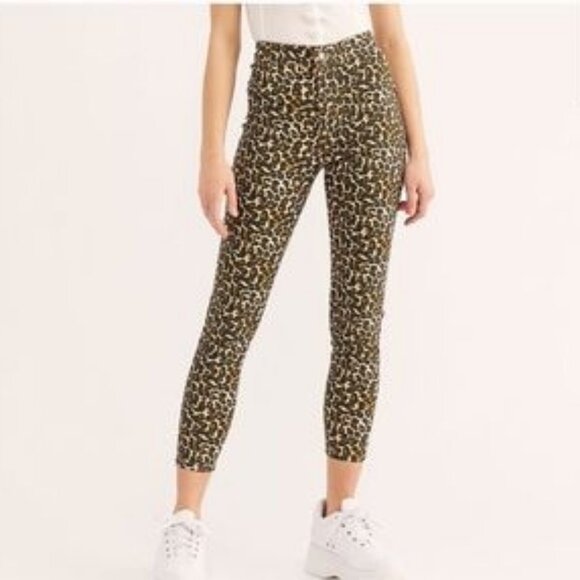 Free People Leopard Print Belle Pants Size 25 - Picture 1 of 13